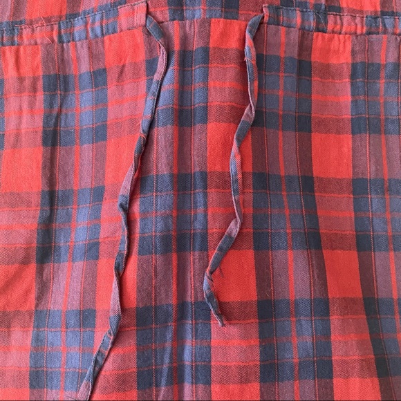 girl crazy || plaid drawstring shirt dress - Picture 2 of 9